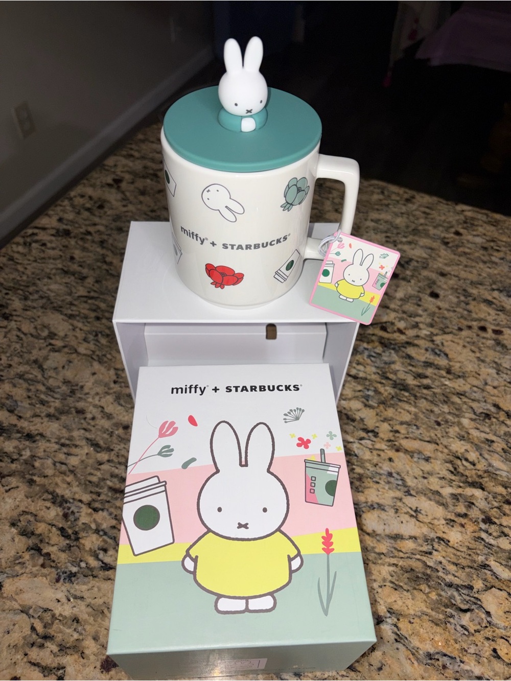 Miffy x Starbucks Ceramic Mug with Bunny Lid - Mint & White